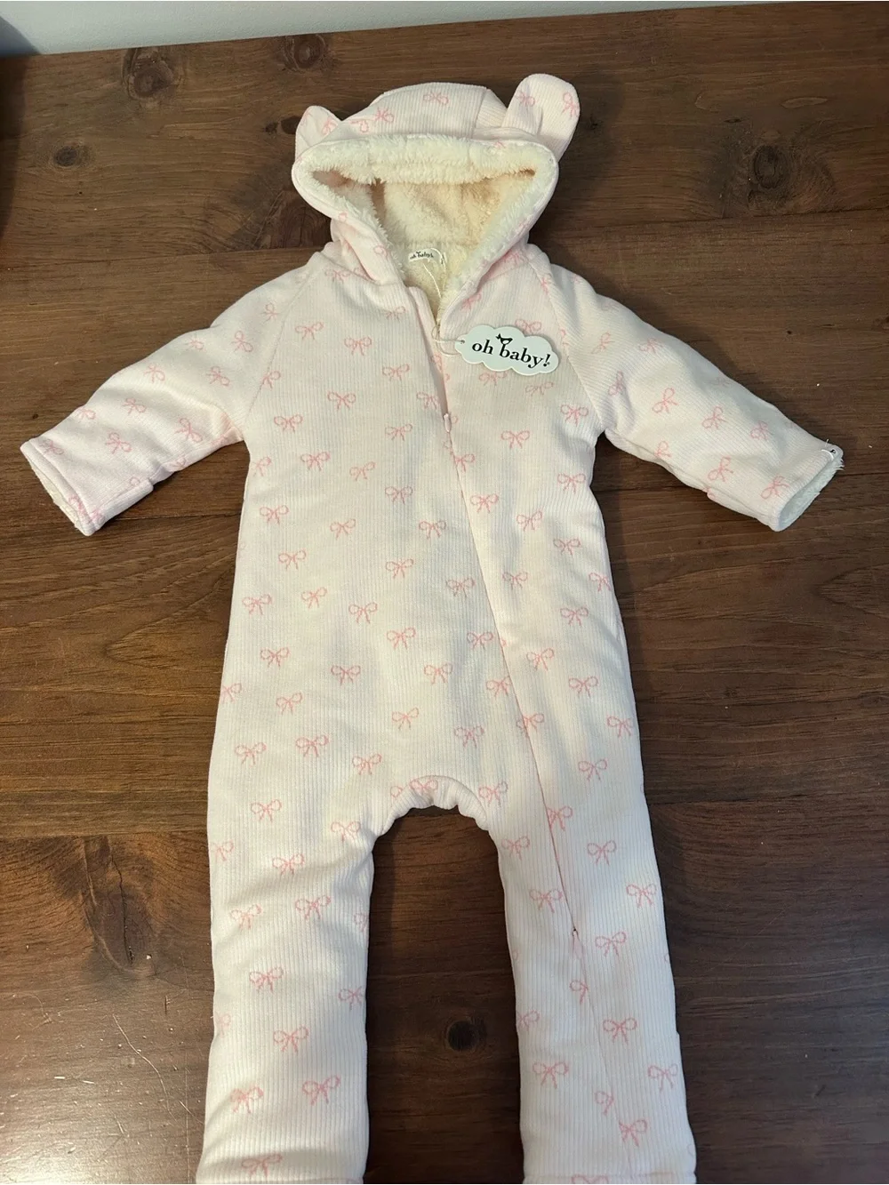 NWT* Oh Baby! Pink Bow Snowsuit